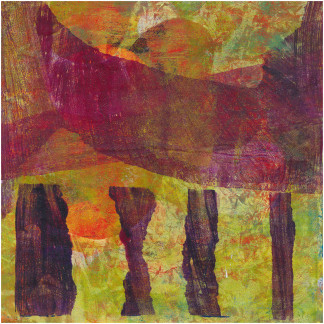 abstract print with standing stones