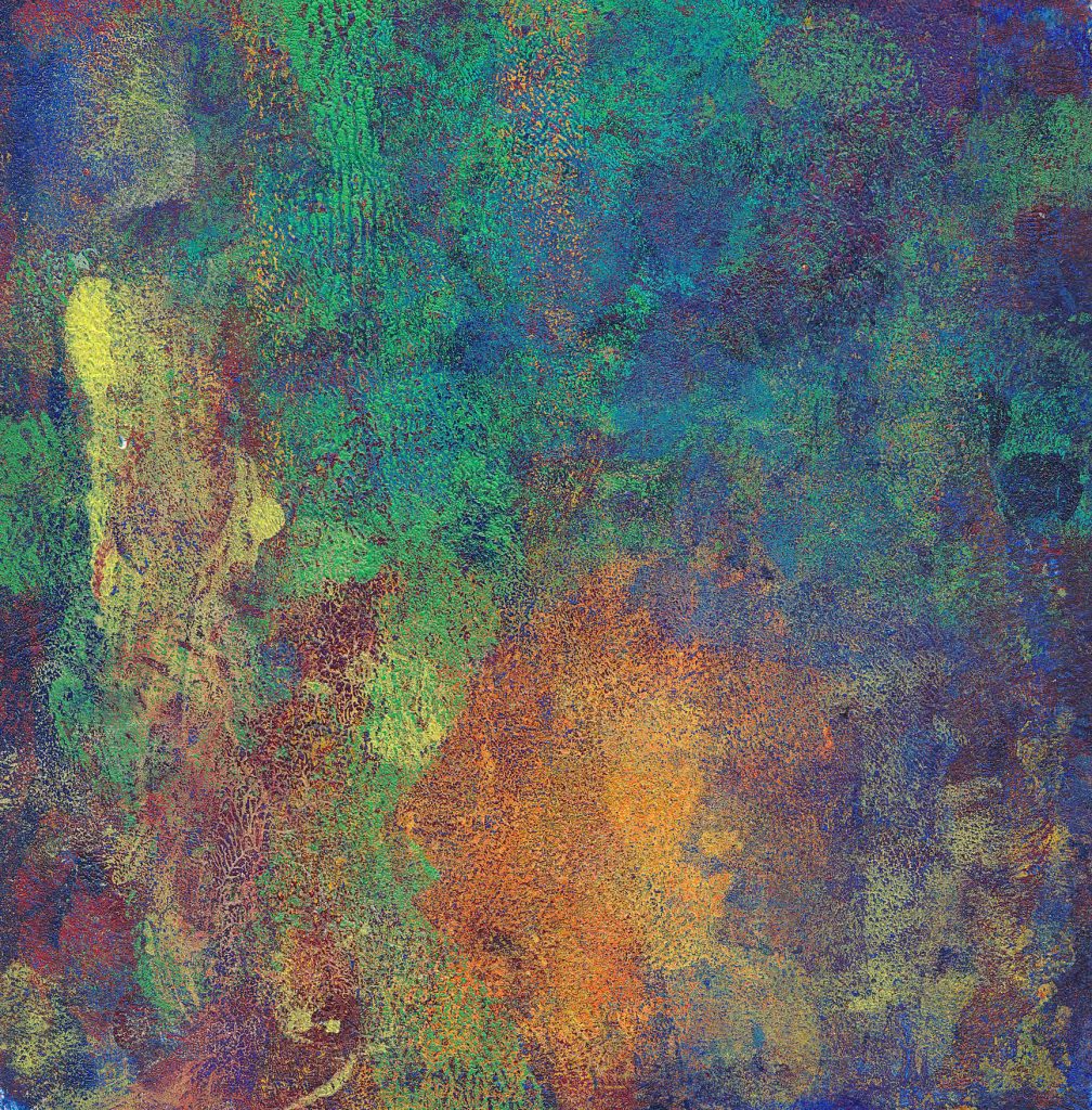 Monotype print inspired by Hubble telescope images
