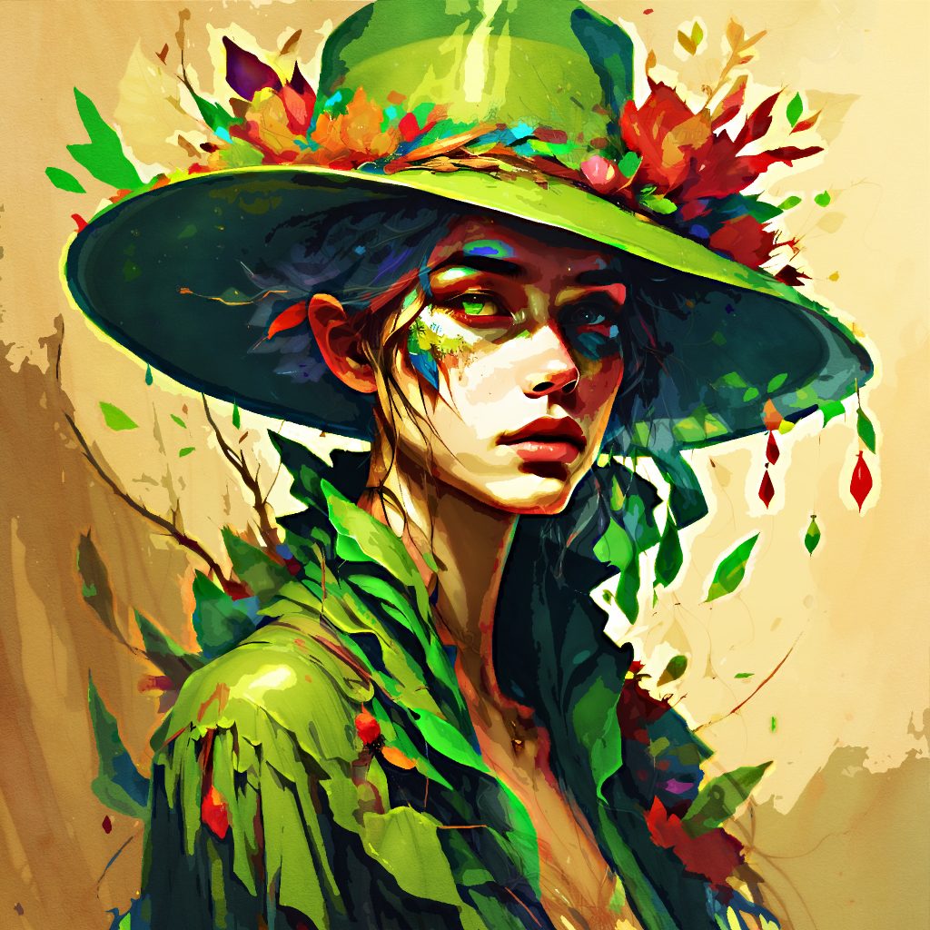 AI image of a woman wearing green